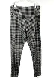 Plaid Slimming Lined High Waisted Pull On Leggings Pants M