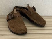 Chaco Shoes Clogs Slip On Brown Suede Slippers Wool Mule Clog Slip-on - Size 6