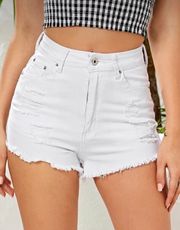 White Ripped Shorts