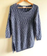 Soft Joie Cozy Asymmetrical Marled Knit Sweater Blue Womens Size S‎ Crewneck