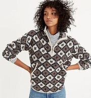 Madewell Popover Geometric Half Zip Sweatshirt Jacket