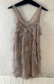 A|X  Light Grey Sequin Cocktail Dress