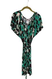 Yoana Baraschi Green Abstract Tie Waist Dress Small