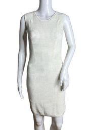 Rebecca Minkoff Dress Women 2 White Bodycon Dress Textured Mini Neutral Minimal