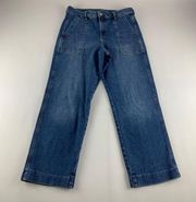 Old Navy Angie Blue Stretch Denim High Rise Cropped Surplus Jeans 10