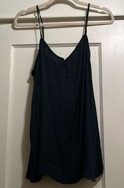 GAP | Basic Black Tank Top Adjustable Spaghetti Straps Size Large Front Buttons