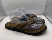 Clarks Womens Size 9M US 40 EU Fenner Nerice Braided Flip Flop Sandals In Brown