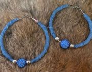 Denim Fabric Hoop Earings