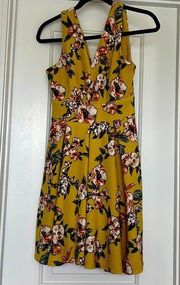 Haute Monde  fit and flare yellow floral dress