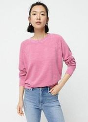 J Crew Women's L Vintage Fleece Crewneck Sweatshirt Bubblegum Pink 100% Cotton
