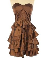 Minuet Dress Juniors Medium M Copper Metallic New NWT Strapless Formal