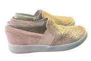 Kani Suede laser cute slip on orthotic low top sneakers, taupe, size 8M