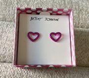 Betsey Johnson heart stud earrings