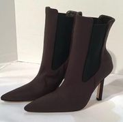 Good American Pointed Toe Chelsea Bootie Neoprene Brown GA118N-X NEW Size 5.5