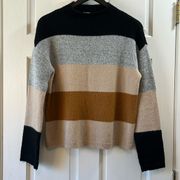 Hem & Thread  Neutral Color Blocking Lightweight Sweater - Size Small