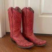 WOMEN'S LEATHER WESTERN BOOTS - SNIP TOE