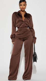 Fashion Nova Plum Satin Co Ord