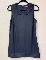 Ted Baker Sleeveless Little Black Dress With Embellished Collar Size 8
