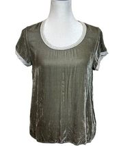 CP Shades Velvet Elodie Silk Blend Tee Short Sleeves Green Women’s Size  XS