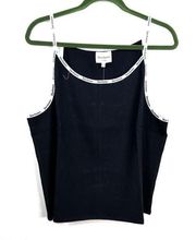 Juicy Couture Ribbed Logo Straps Tank in Black (2X)