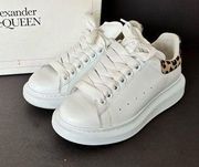 Alexander McQueen Oversized Leopard Print Back Sneakers Size 36