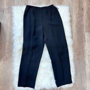 Kate Hill Women's Career Pants Trouser High Waisted Office Silk Black Size 14W N