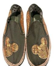 Disney Mickey Mouse Womens Canvas Sequin Sneakers Espadrille Size 10