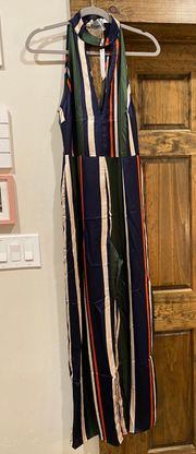 NWT Halterneck Striped Jumpsuit 