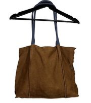 Hammitt Suede Leather Tote Bag Brown Zip Silver Studded Large - See Interior