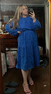 midi Blue Cutout Dress