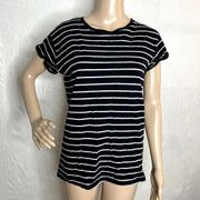 Black and White Striped Short Sleeve Tee