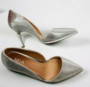 Ciana Silver Rhinestone Heels Pump Size 9