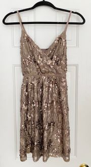 Gold Bronze Sequin Dress