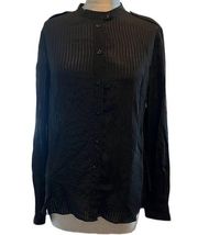 Karen Mullen Black Long Sleeve Button Down Top Blouse US 8