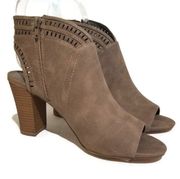 XOXO Brown Peep Toe 4inch Ankle Boot Heels