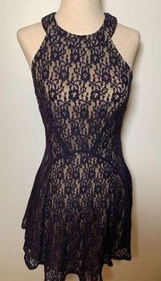 Blue lace dress size small form fitting