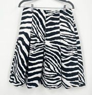 Express Zebra Print Pleated Skirt Size 8