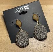 Apt. 9 Pierced Gold-Tone Druzy Drop Earrings NWT