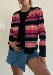 Striped Pink And Black Vintage Sweater 