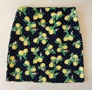 Talbots lemon and polka dot print skirt size petite 10