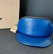 Burberry Ink Blue Removable Zipper Pocket Vinyl Visor Hat Size L