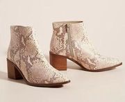 Seychelles Womens The Occasion Snake Print Ankle Boots Natural Exotic Size 7.5