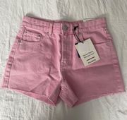 Pink Denim Shorts