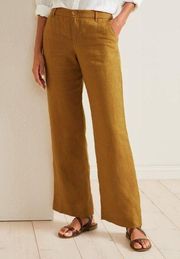 Garnet Hill Classic Linen Trousers in Sandalwood size 8