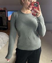 CuddlDuds: Gray Fleece Long Tee Shirt Layer