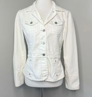 Spring / Summer White Denim Jean Jacket Small