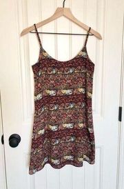 printed spaghetti strap slip mini dress - size XS