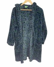 Vera Bradley Blue Purple Green Plush Robe Size small