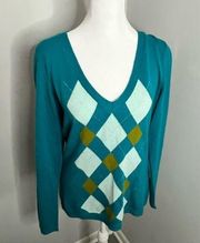 New York & company argyle vneck sweater