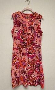 Tory Burch Darilynn Pink Grapefruit Floral Above the Knee Dress Size 10